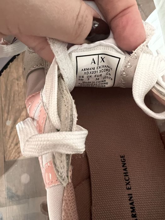 Adidasi Armani Exchange roz cu alb