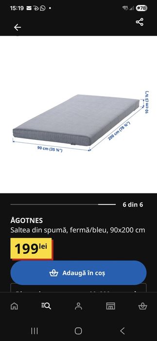 Saltea Ikea 90×200