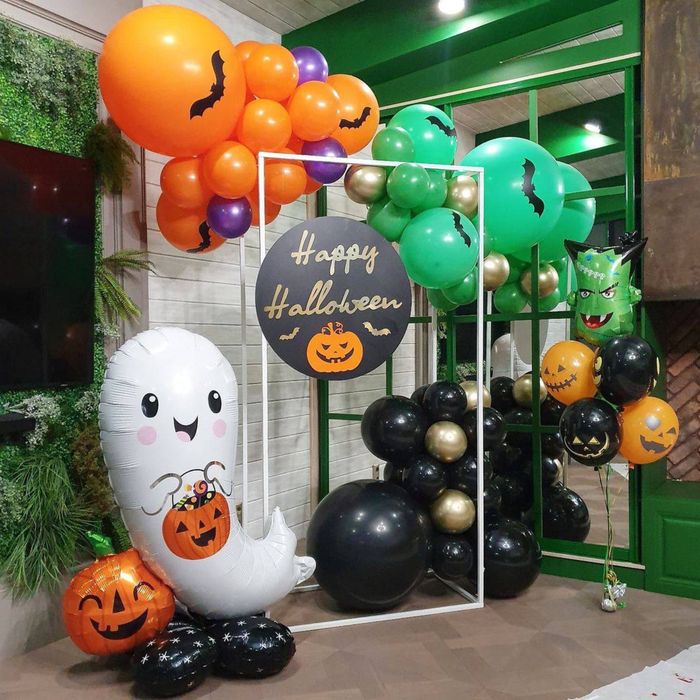 Фотозоны на Helloween, шары, декор.