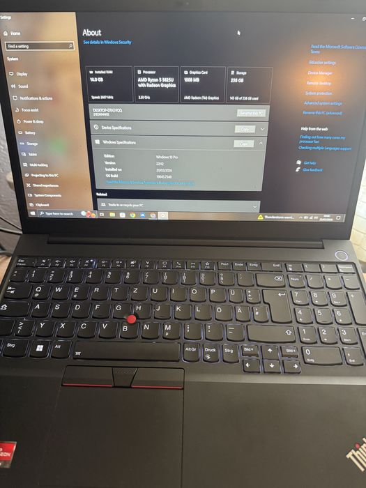 Laptop Lenovo ThinkPad - E15 Gen 4 - Ryzen 5 5625U - 240GB SSD - 16GB RAM DDR4 + Incarcator