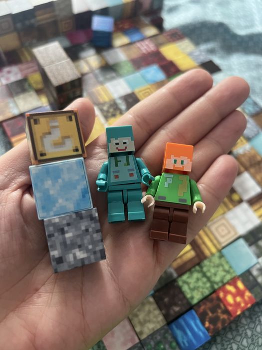 Магнитни кубчета с две фигурки - 75 броя, тип Minecraft, с кутия