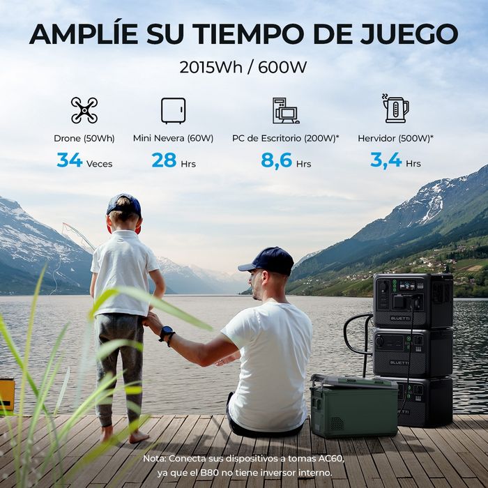 Powerstation Bluetti AC 60 + 2 B80