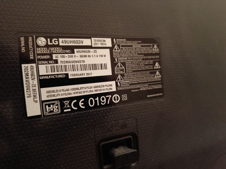Televizor Smart LG 49UH603V diagonala 125 cm