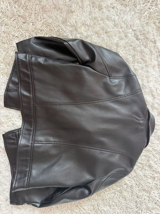 Zara черно кожено яке