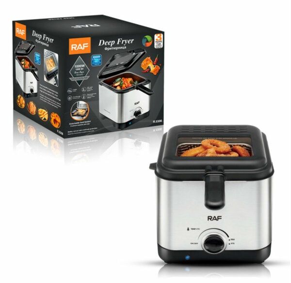 Аэро - Фритюрница RAF R5300, компактная, нержавеющая сталь/пластмасса,