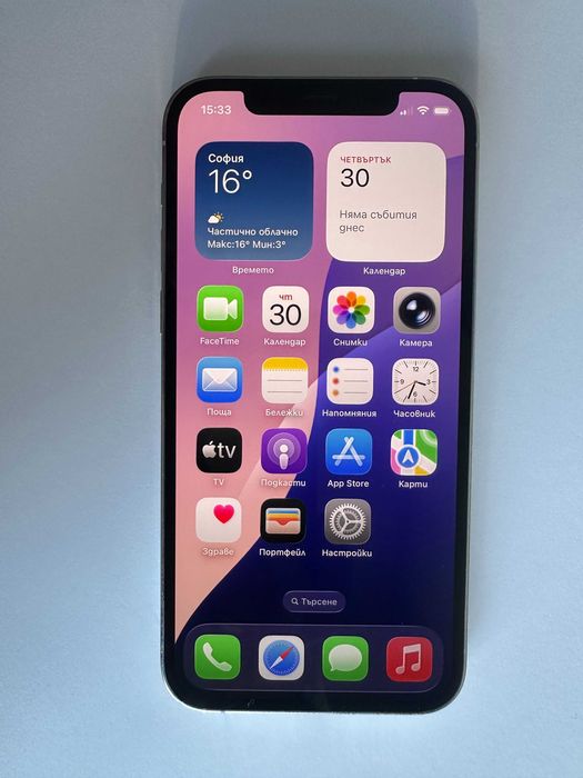 КАТО НОВ !!! iPhone 12 Pro - Бял - 256GB - Отключен - 100% БАТЕРИЯ !!!