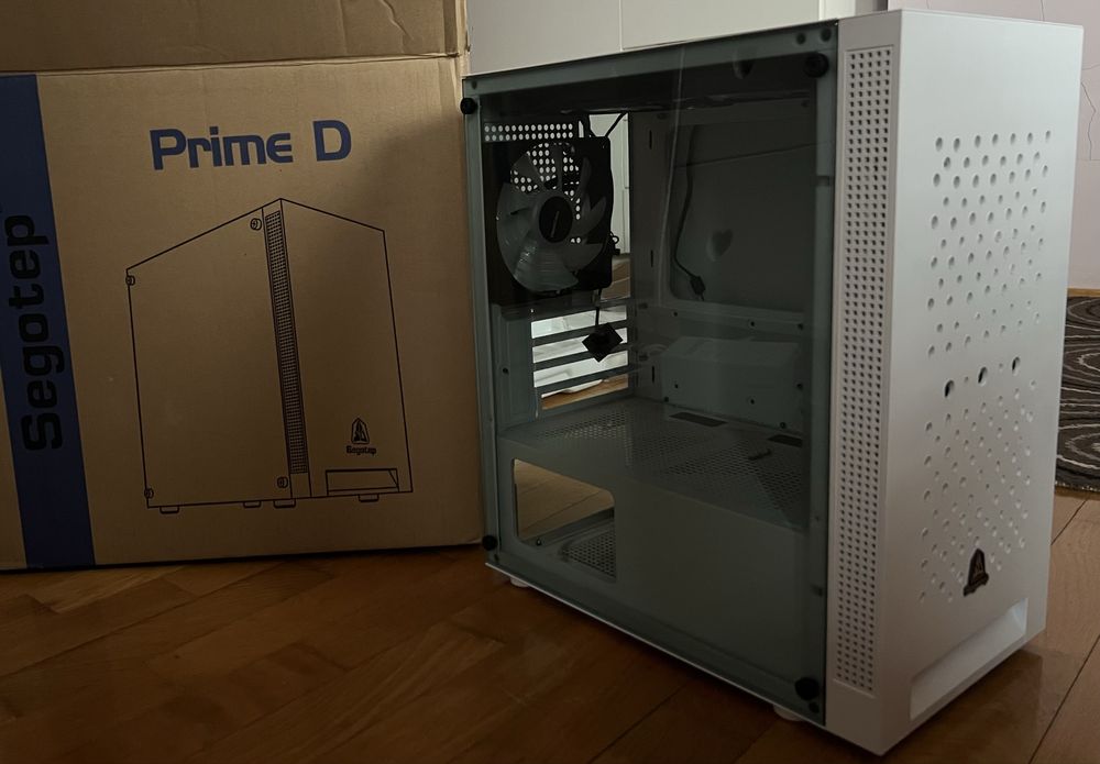 Carcasa Segotep Prime D White + 6 ventilatoare (Led alb)