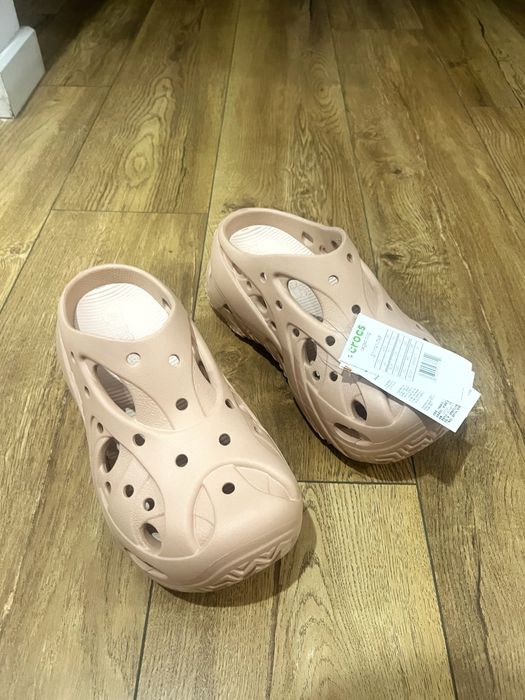 Crocs оригинал Caged clogs кроксы бежевые