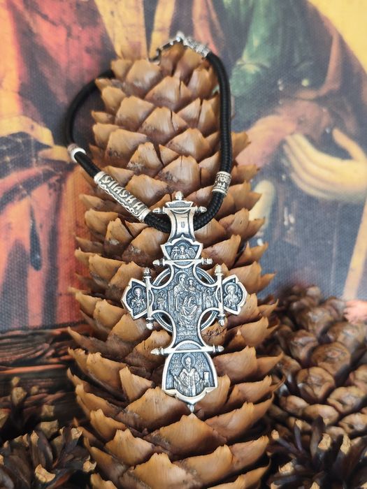 Промо! Сребърен Кръст с Две Лица