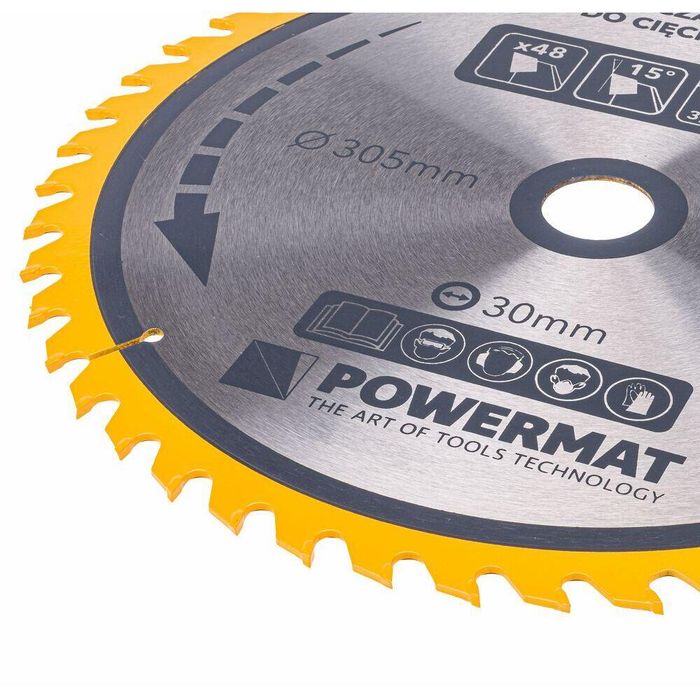 Disc, lamă pentru ferăstrău lemn, 305 mm, 48 dinți, Powermat