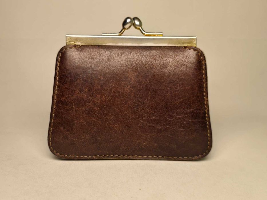 Винтидж кожено портмоне за монети – естествена кожа – ретро модел