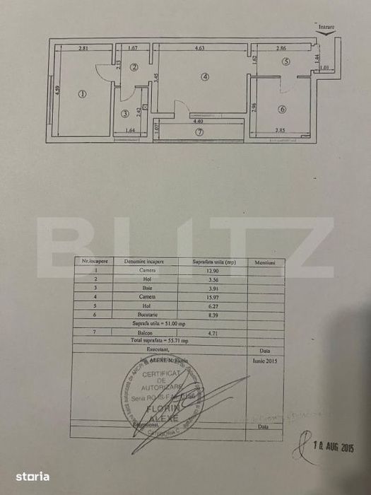 Apartament 2 camere, 51 mp, zona Tatarasi
