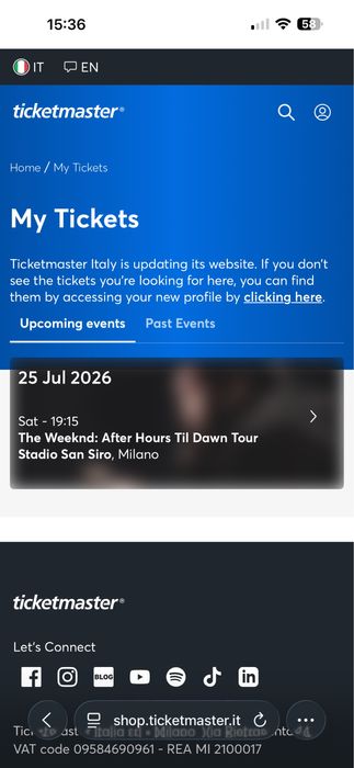 2 bilete concert THE WEEKND - MILANO - 25 iulie