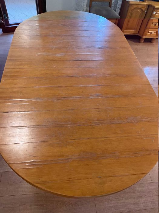 Трапезна маса масив овал разтегателна