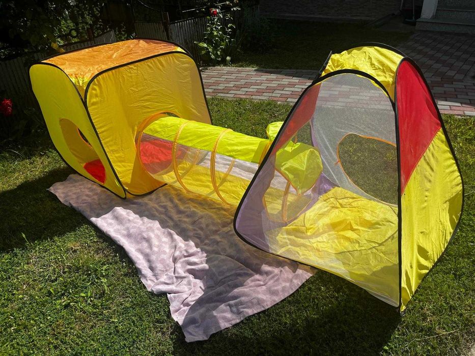cort de joaca copii 3 in 1  cu tunel, pliabil, impecabil