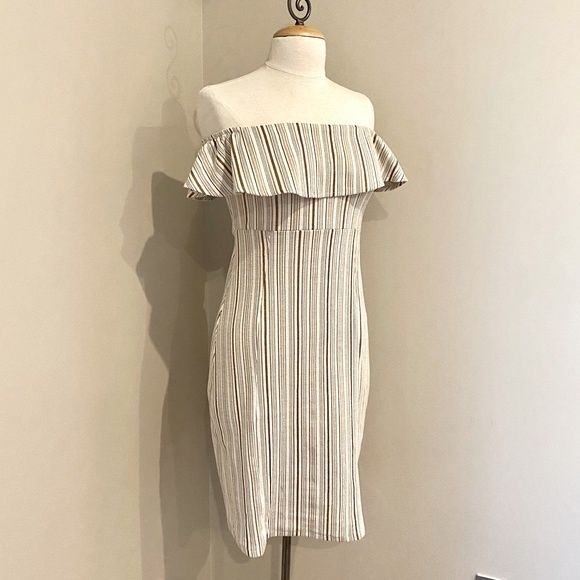 ZARA рокля с паднало рамо р-р С