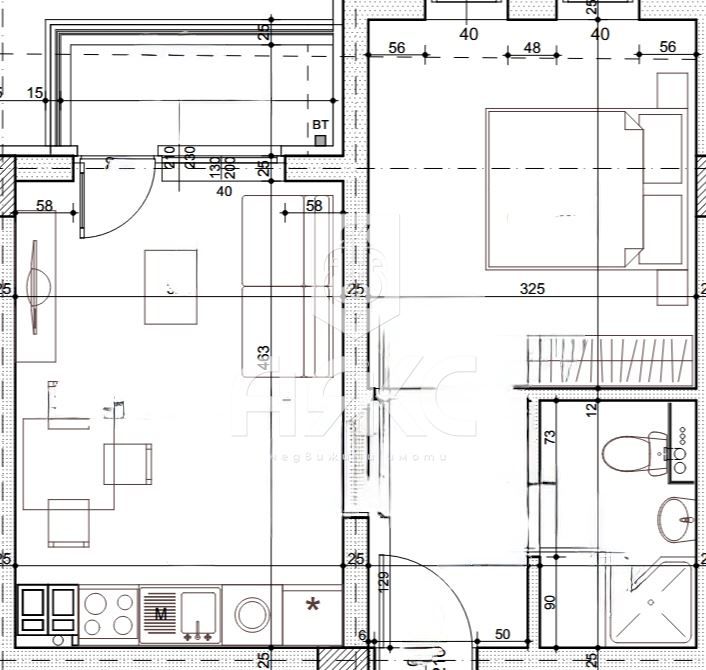 Двустаен апартамент в кв. Зона Б19