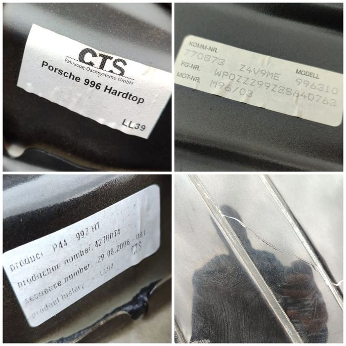 HARDTOP (3 BUC.) PORSCHE 911 / 996 / 997 / CABRIOLET COD WP0ZZZ99ZZS640763 1998-2012 plafon decapotabil acoperis cortina