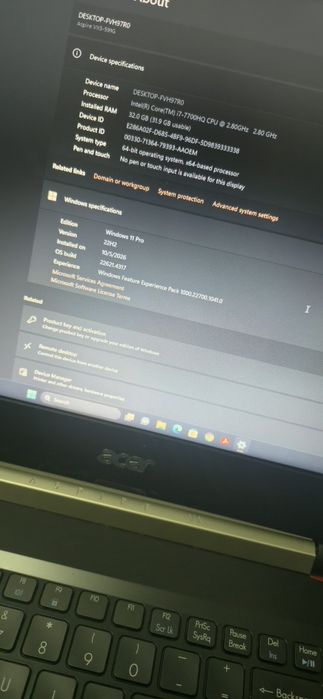 Laptop Acer Aspire VX5 -i7/32gb/512gb/2GB