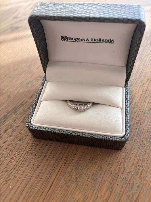 Inel aur alb si diamante