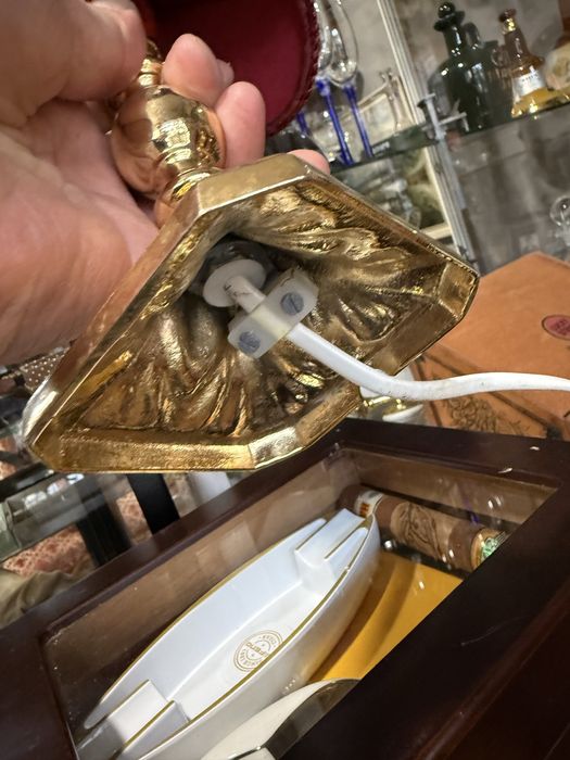 красив ретро лампион нощна лампа месингов