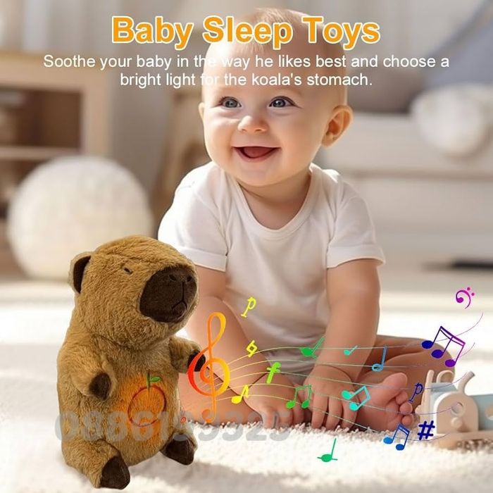 Плюшена играчка Дишаща Капибара, С музика и светлина