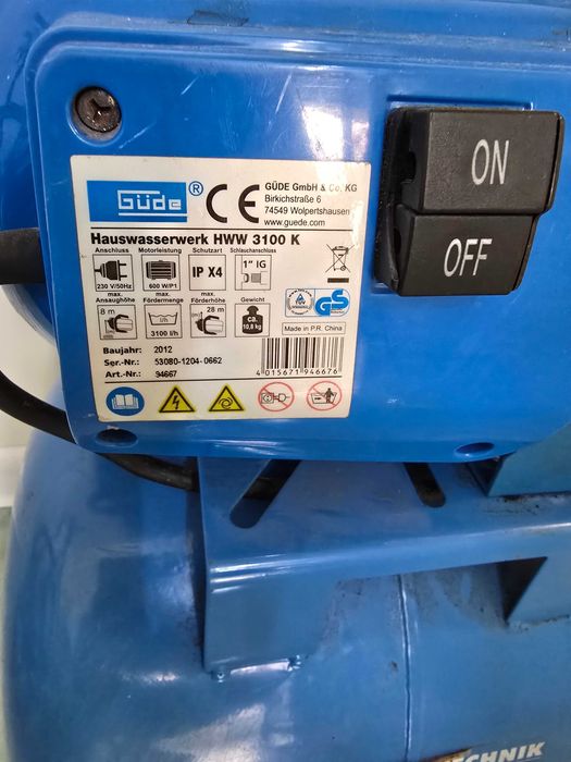 Güde 94667 HWW 3100 K битова водопроводна система помпа 600 W