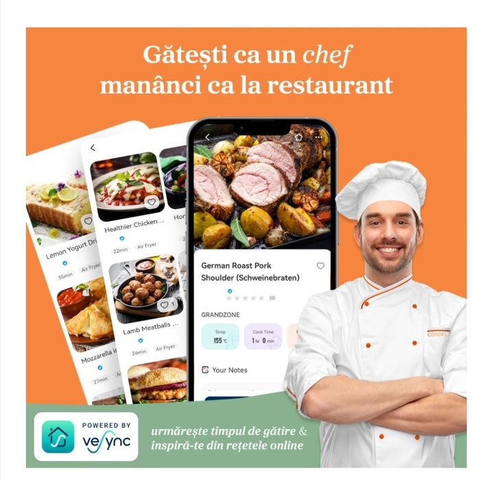 Friteuza cu Aer Cald Cosori Turbo Tower Pro Smart de 10.8 litri