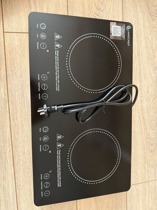 Индукционен котлон AMZCHEF с 2 зони – 3500W, нов