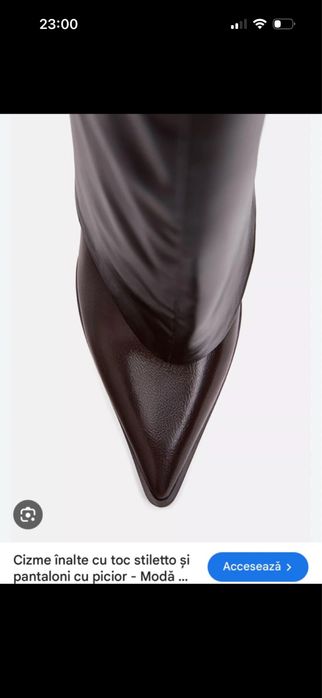 Cizme inalte cu toc stiletto acoperit