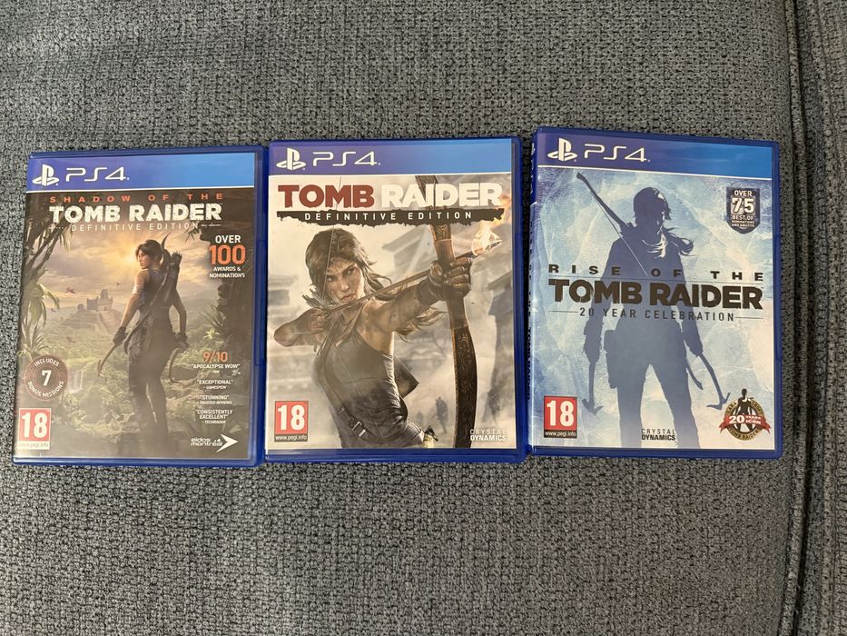 Комплект 3 игри Lara Croft Tomb Raider за PS4 – PS5 Definitive Edition, Rise и Shadow