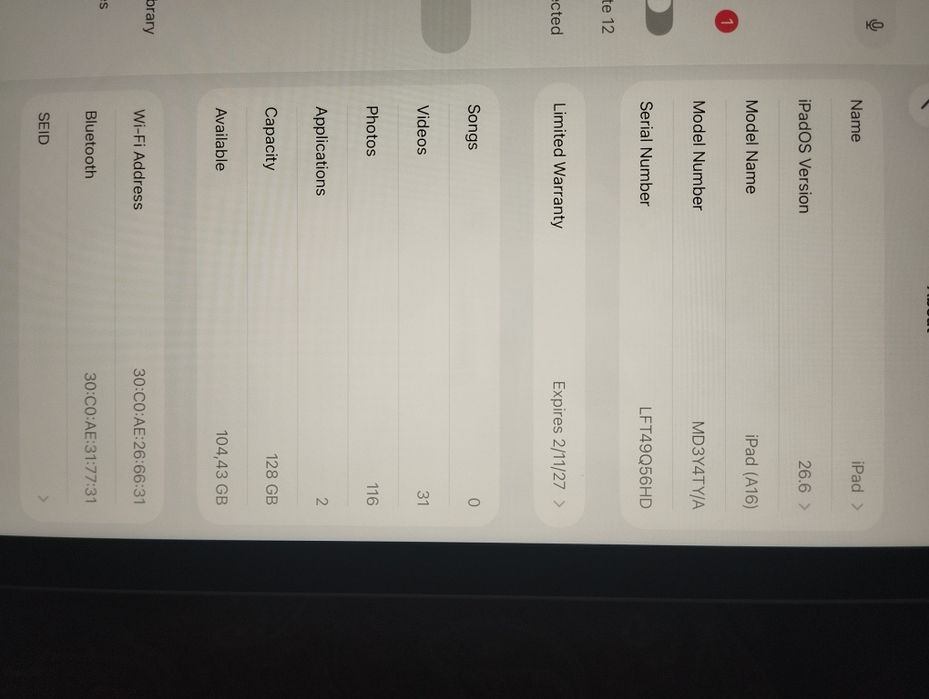 Ipad 11th gen a 16