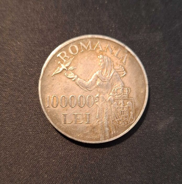 Moneda argint 100.000 lei 1946 Mihai Regele Romanilor