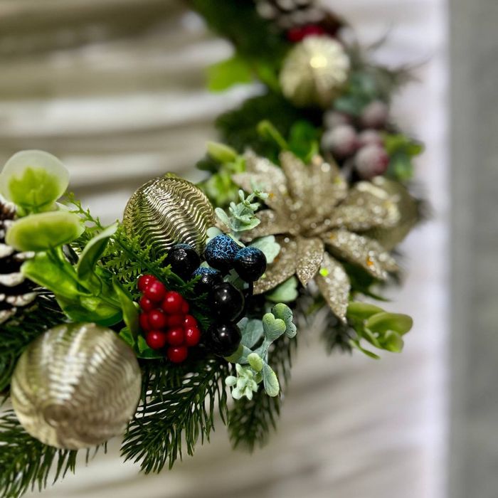 Новогодний декор, венок ручной работы