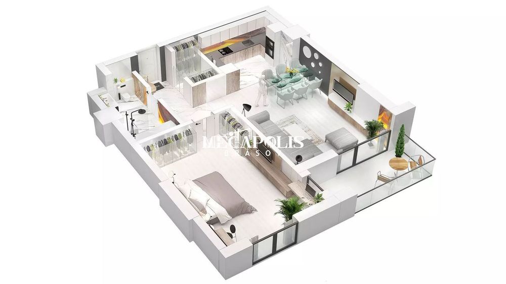 Apartament cu 2 camere | Noua | 68 mp Utili