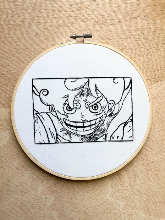 Gherghef tablou cu Luffy din One Piece