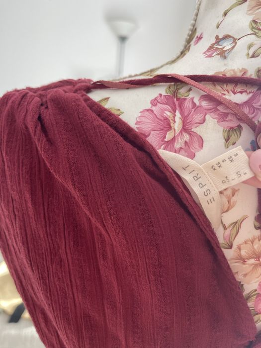 Rochie roșu-burgund Esprit – mărimea M, 100% Bumbac