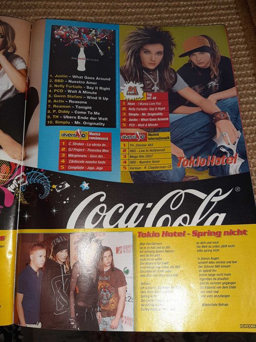 Revista Popcorn 2007 cu o tona de articole cu Tokio Hotel