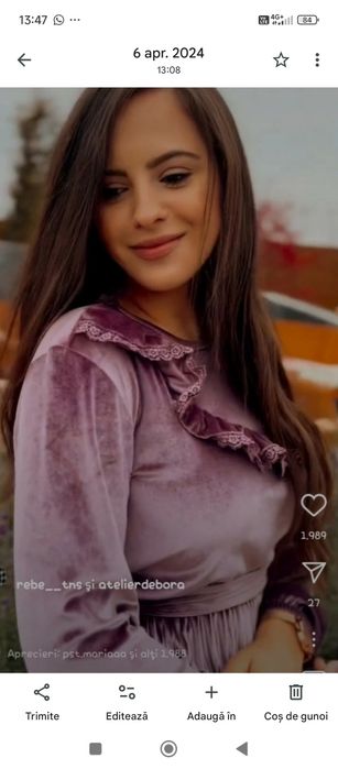 Rochie din catifea mărime M