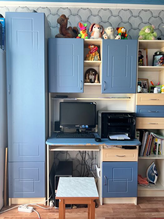 Детский шкаф голубой