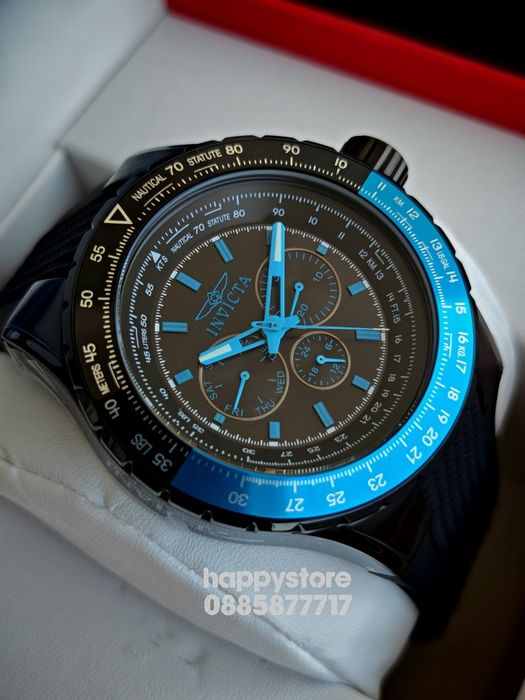 INVICTA Aviator blue/black 50 mm, Инвикта нов ръчен часовник