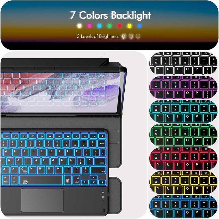 Husa cu Tastatura 360 Infiland pentru Samsung Galaxy Tab 12,4 inch