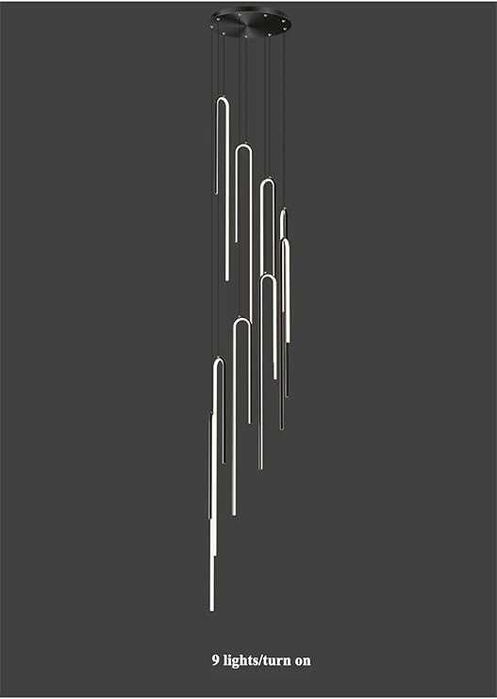 LED ЛЕД геометрична дълга висяща лампа димируема, модерна висяща