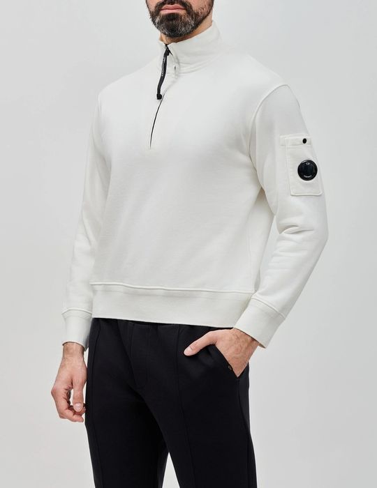 Мъжки суичър C.P. Company Cotton Diagonal Fleece Half Zip Sweater