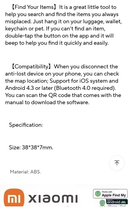 Xiaomi GPS Tracker Bluetooth 5.0/ Мини блутуут GPS тракер