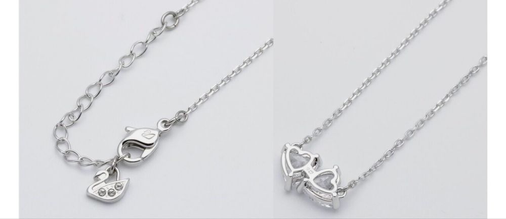 Swarovski Колие- Heart, White, rhodium plated със сертификат