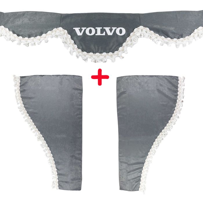 Комплект от 3 части Декоративни Пердета с Пискюли за Камион в 4 цвята