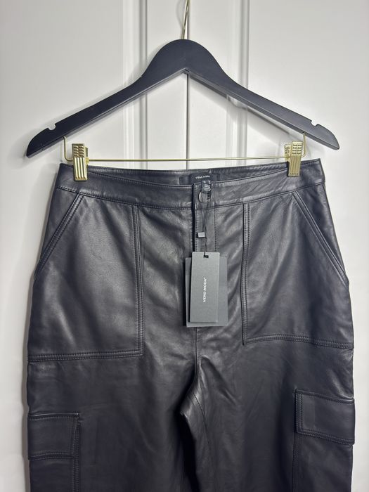 Pantaloni cargo piele naturala Vero Moda