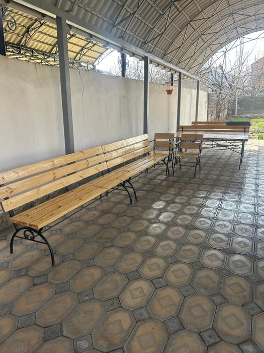 Стол 200x80, скамейки, стульи