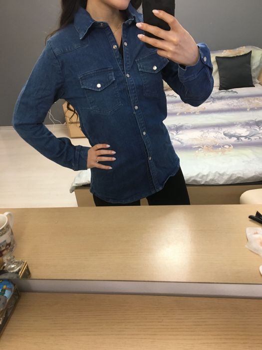 Дамска риза тъмен деним